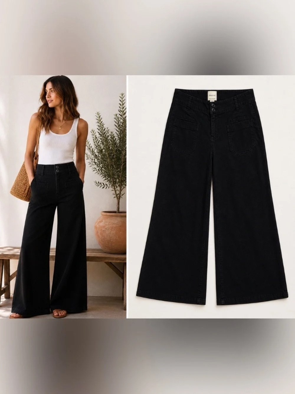 Maeve By Anthropologie The Junie Jean Flare Leg in Black Women's Size 32